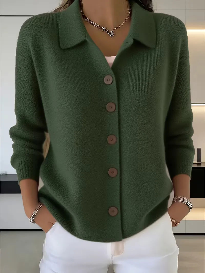 Caroline - Gilet Élégant Boutonné Col Chemise