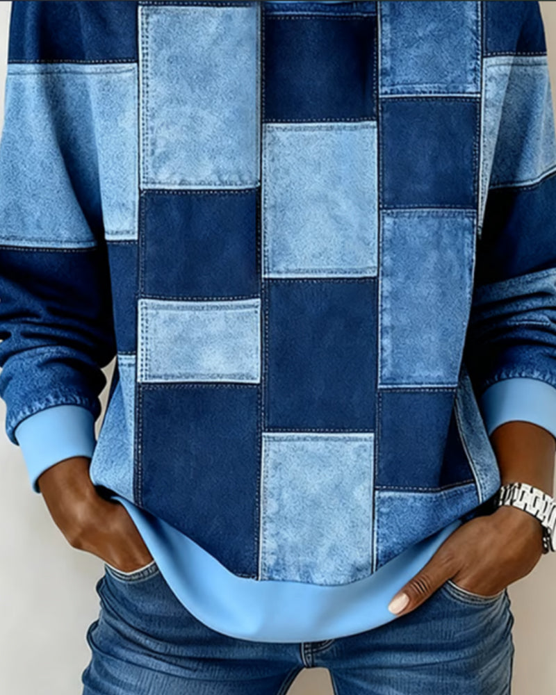 Chloé - Sweat à Capuche Chic Imprimé Patchwork