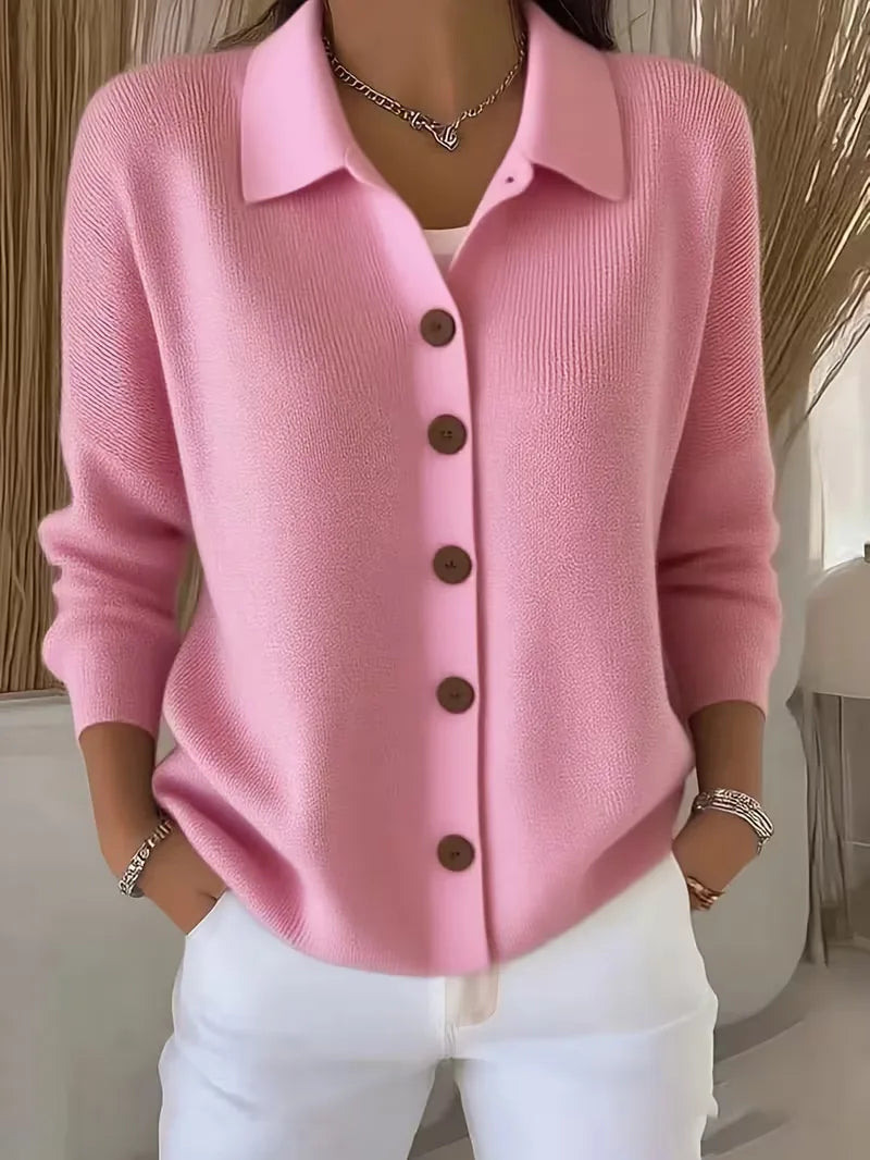 Caroline - Gilet Élégant Boutonné Col Chemise