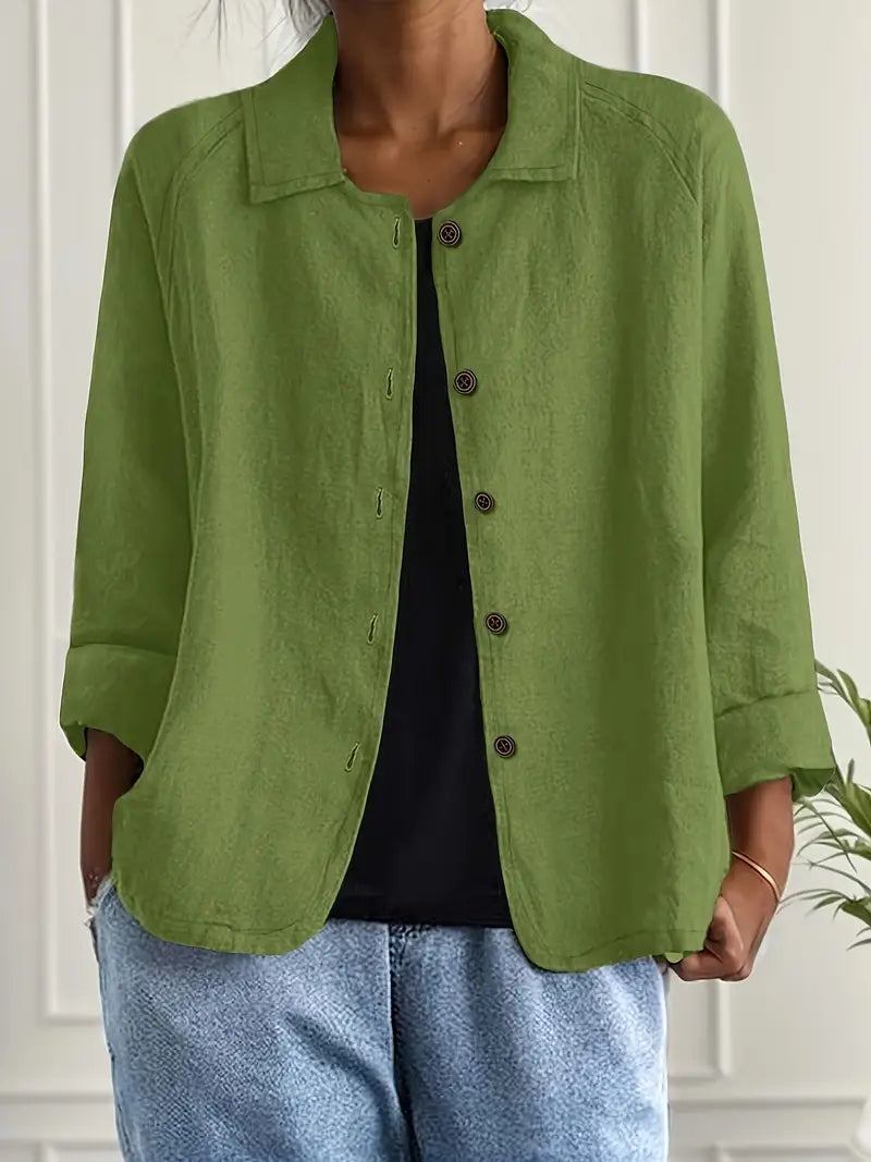 Sylvie | Cardigan Élégant Col Chemise Boutonné