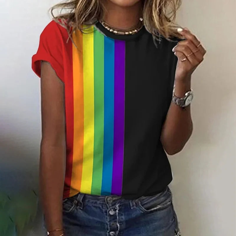Géraldine - T-Shirt Arc En Ciel