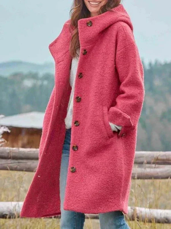Martine | Manteau Élégant Mi-Long à Capuche