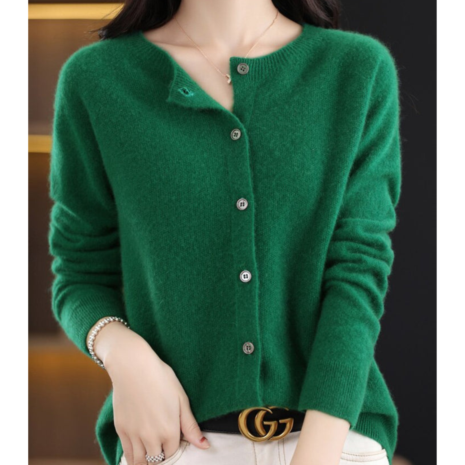 Delphine - Gilet Élégant Maille Boutonné