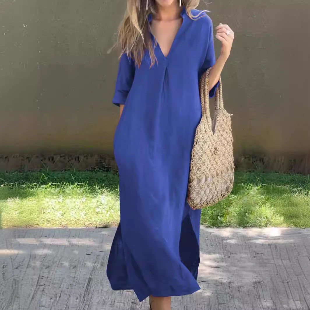 Robe Longue Femme en Lin Élégante - Delphine