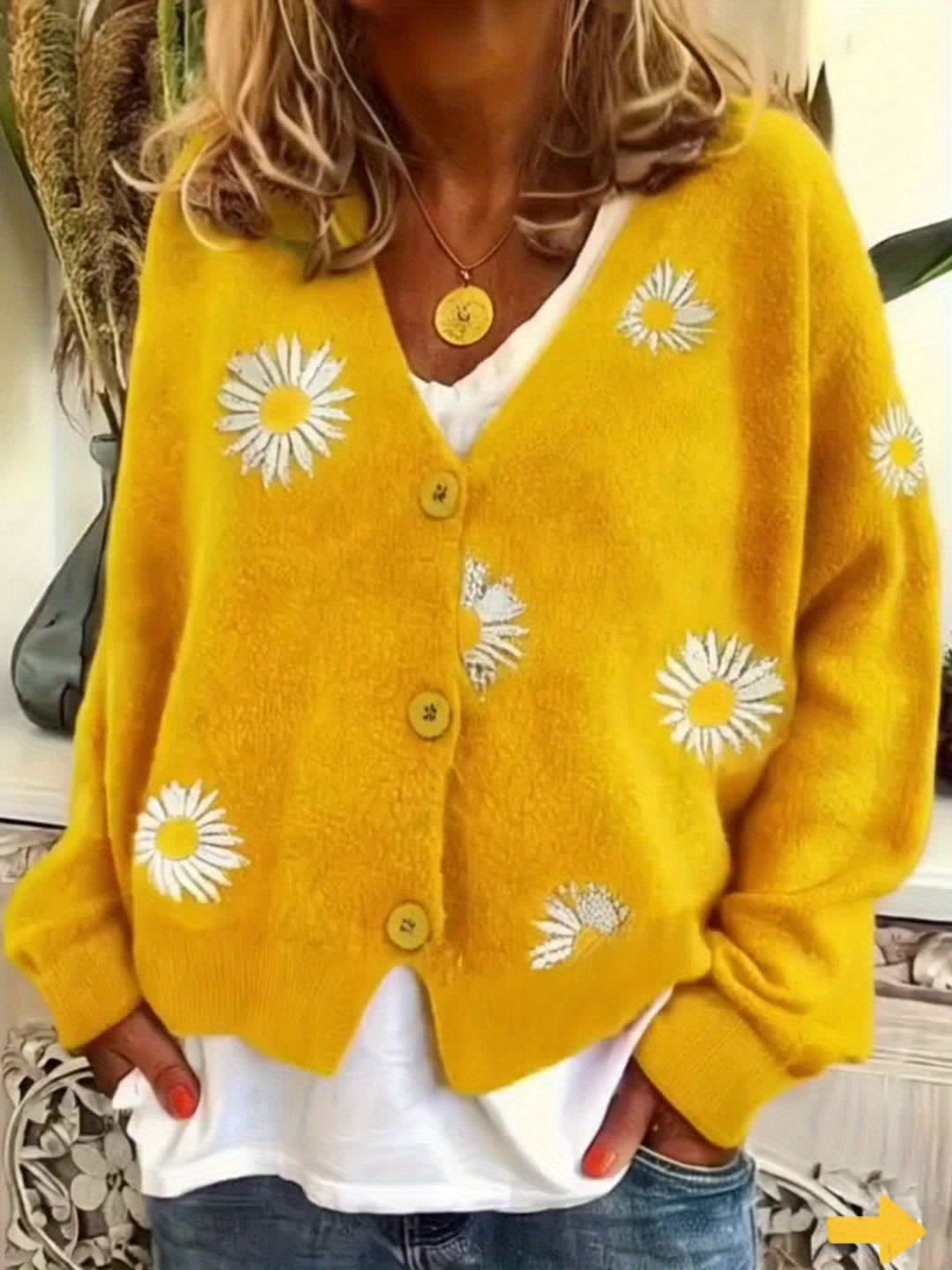 Isabelle - Cardigan Féminin Fleuri Brodé