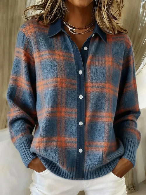 Nathalie - Cardigan Élégant Oversize Imprimé