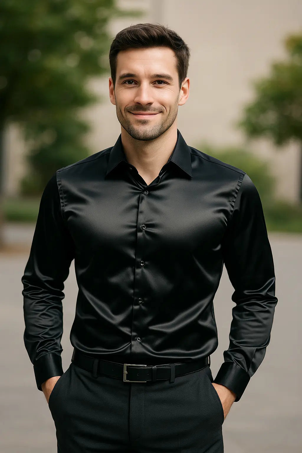 Rafael - Chemise Satinée Élégante Homme