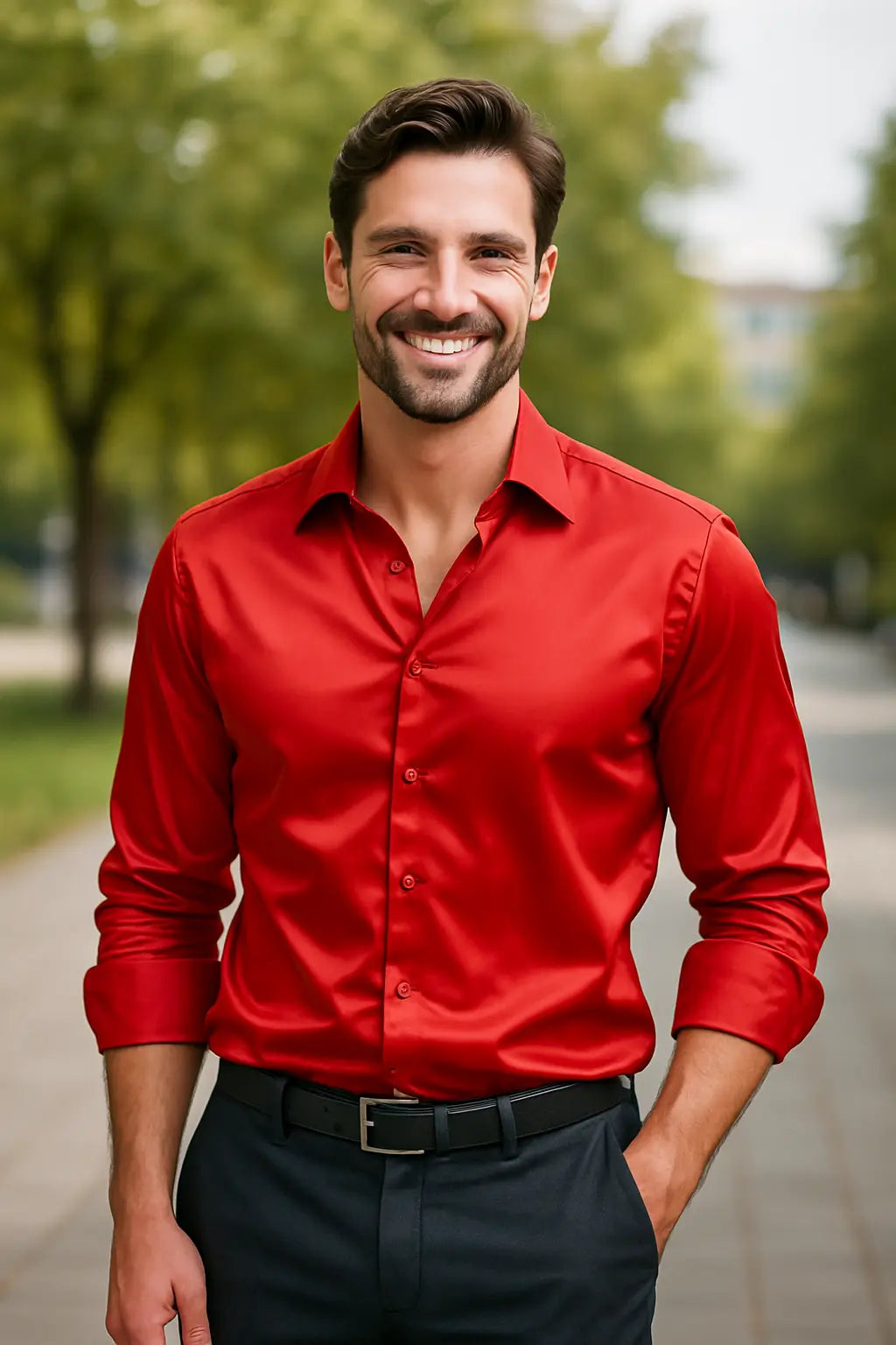 Rafael - Chemise Satinée Élégante Homme
