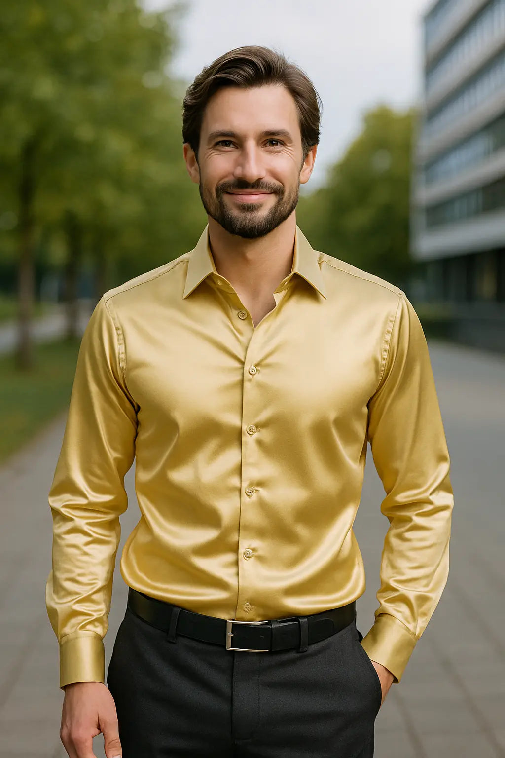 Rafael - Chemise Satinée Élégante Homme