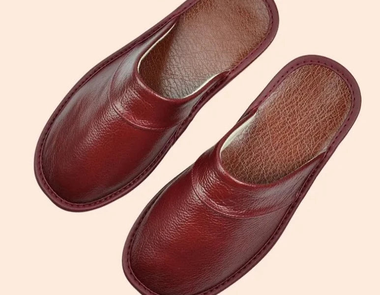 Ivan - Chaussons Cuir Confortables Homme