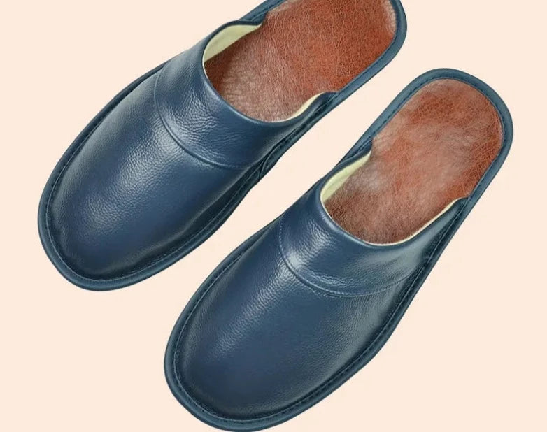 Ivan - Chaussons Cuir Confortables Homme