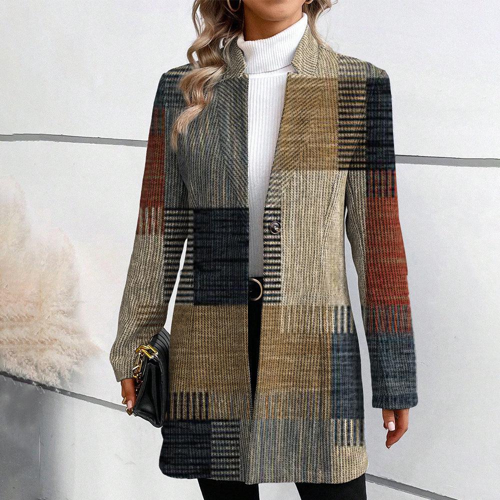 Marguerite - Manteau Élégant Imprimé Patchwork