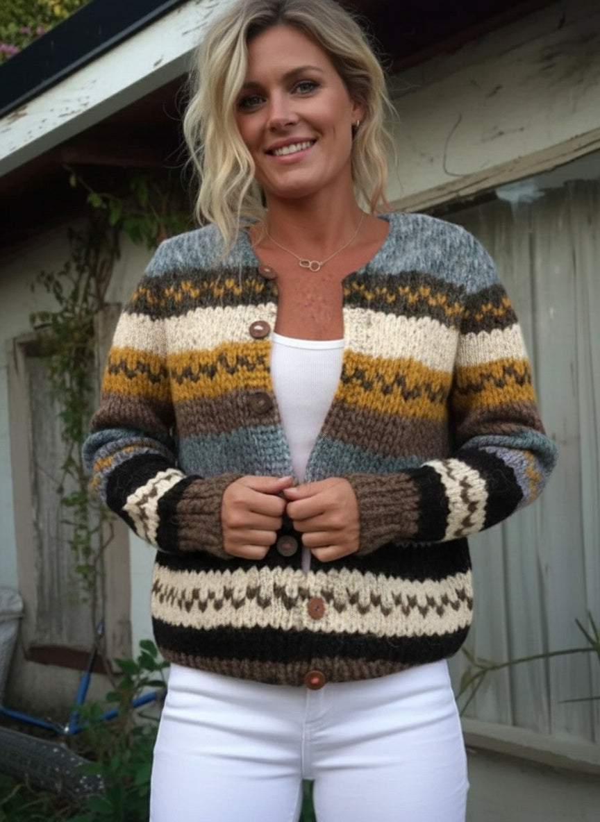 Aurélie - Cardigan Chic Vintage Rayé