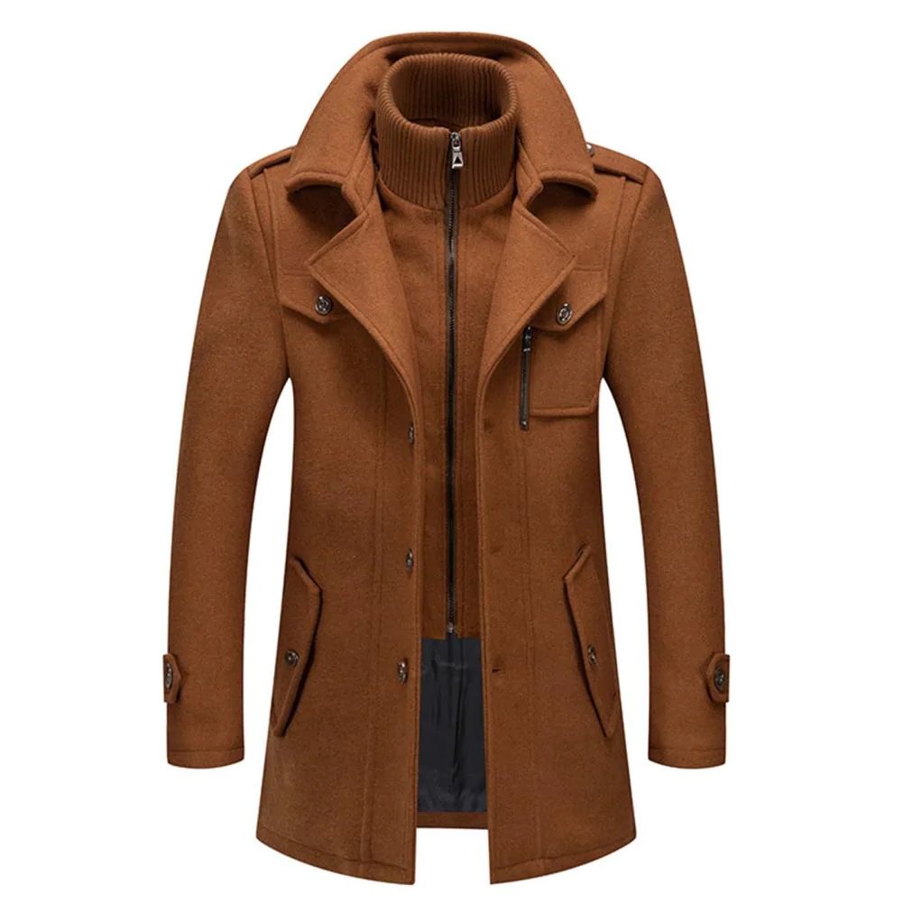 Laurent - Manteau Élégant Long Col Montant