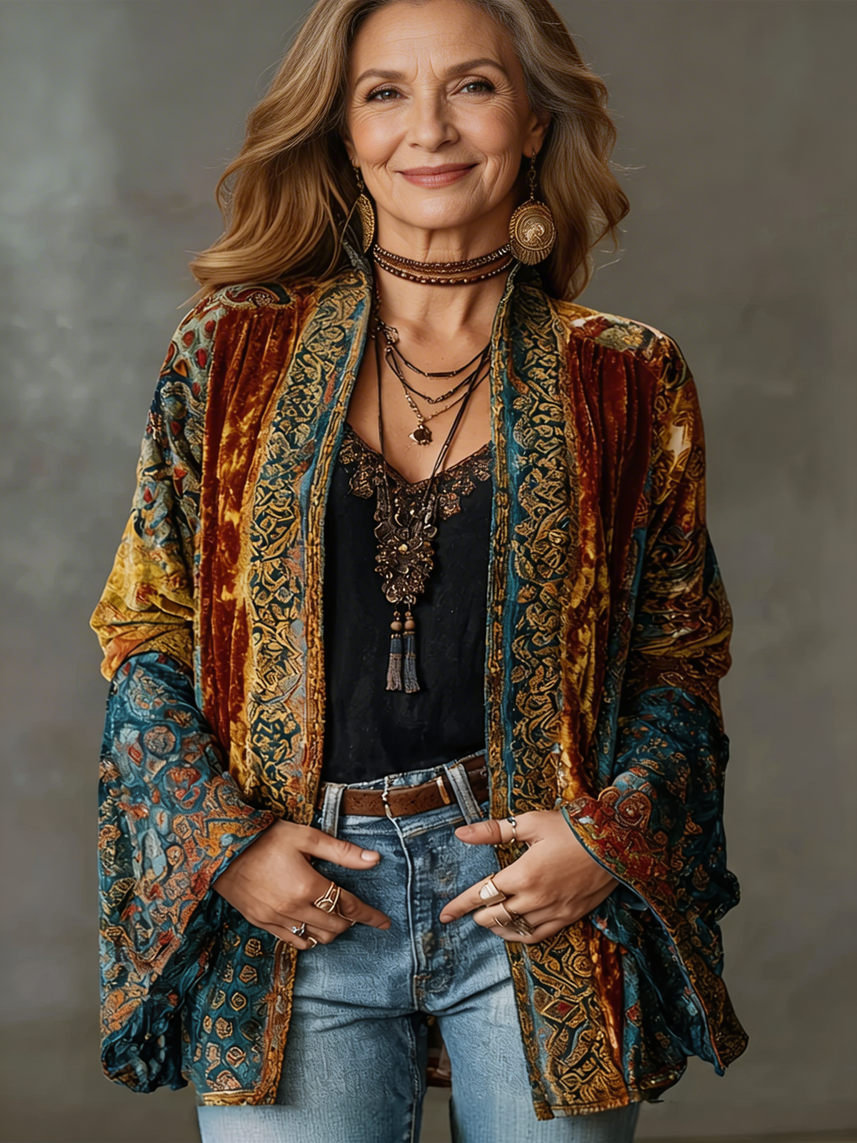 Caroline - Kimono Chic Vintage Imprimé