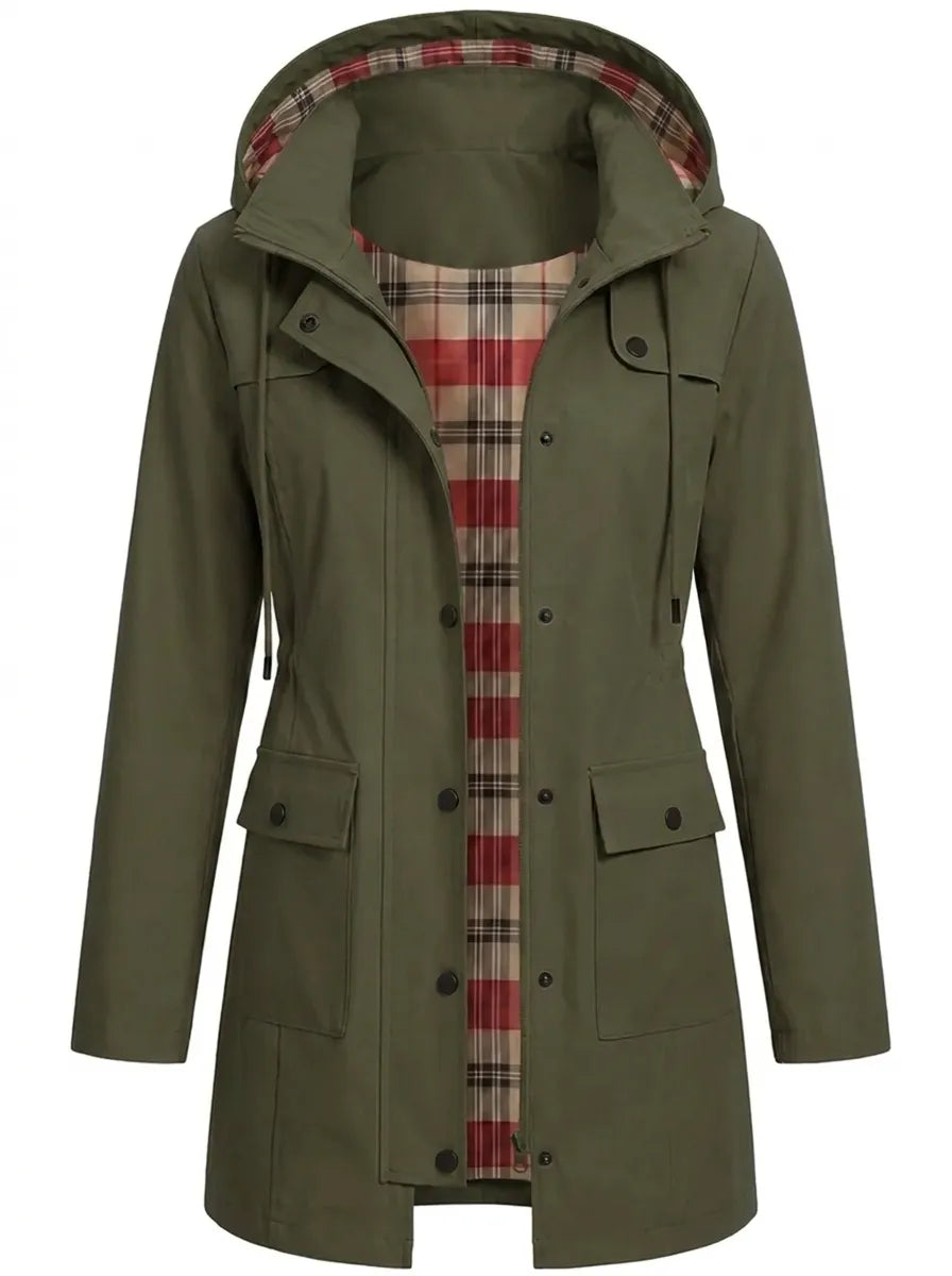Sylvie - Imperméable Élégant Capuche Poches