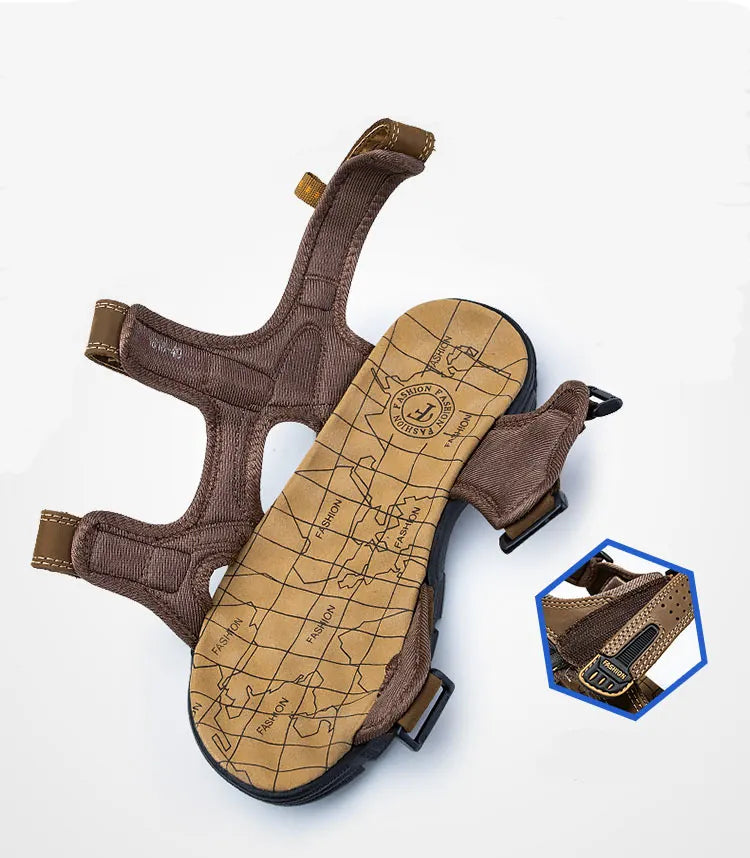 Oscar - Sandales en Cuir Confortables pour Homme