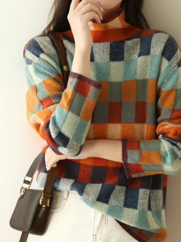 Aurélie - Pull Chic Imprimé Vichy