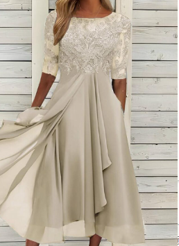 Robe Longue Femme en Dentelle de Cérémonie - Sophie