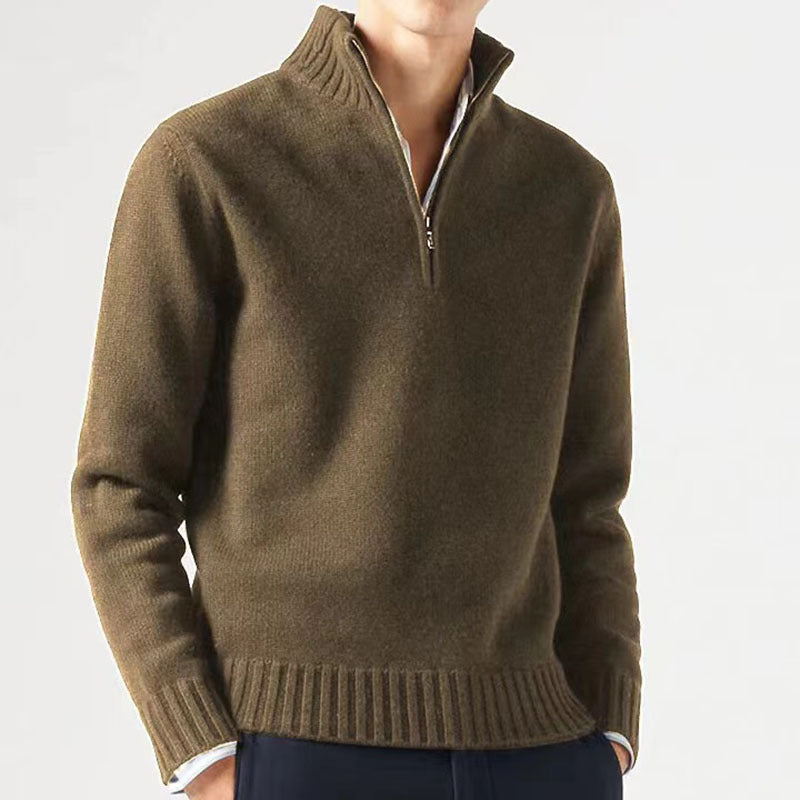 Philippe - Pull Élégant Col Montant Zippé