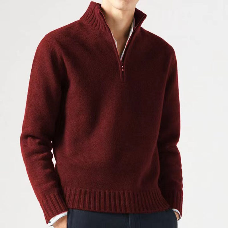 Philippe - Pull Élégant Col Montant Zippé