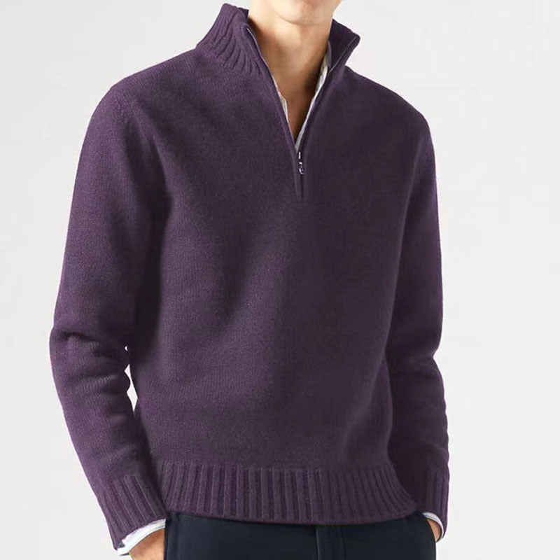 Philippe - Pull Élégant Col Montant Zippé