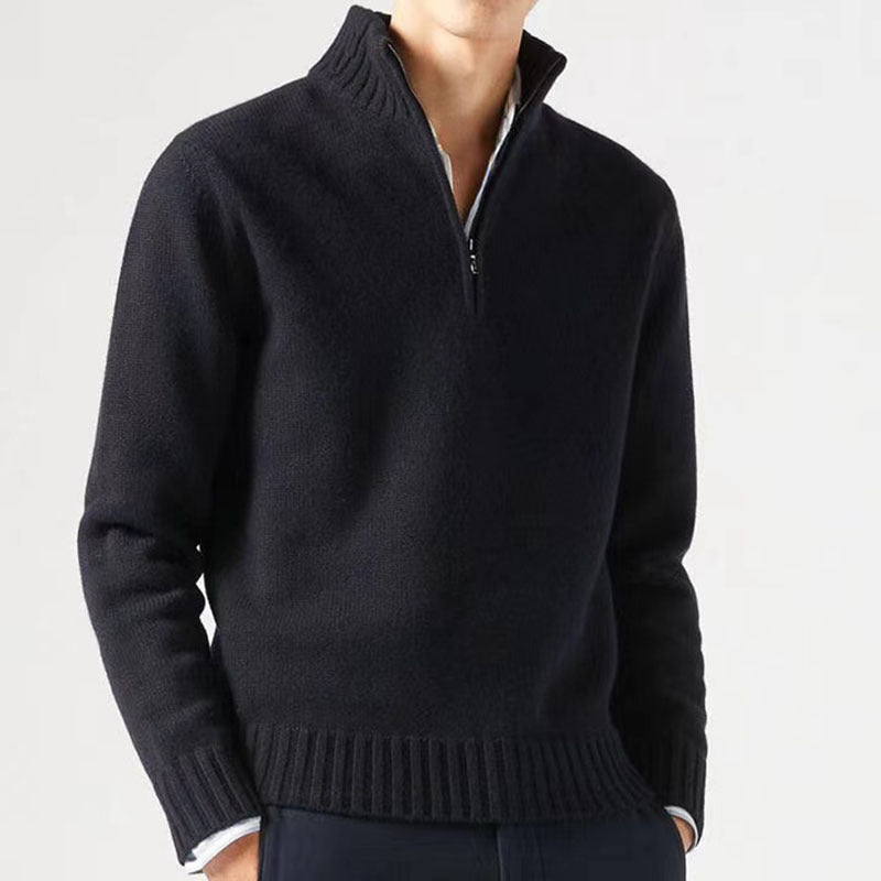 Philippe - Pull Élégant Col Montant Zippé