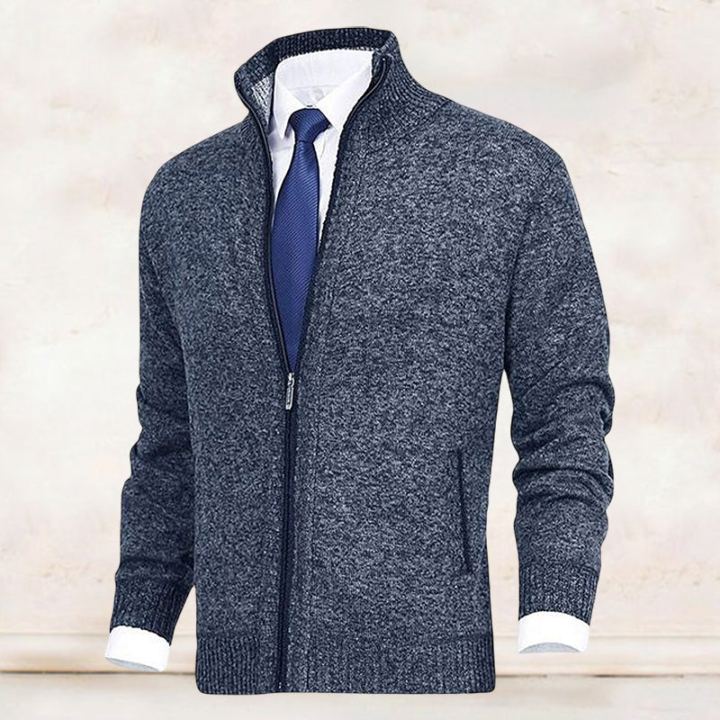 Laurent - Cardigan Élégant Col Montant Zippé