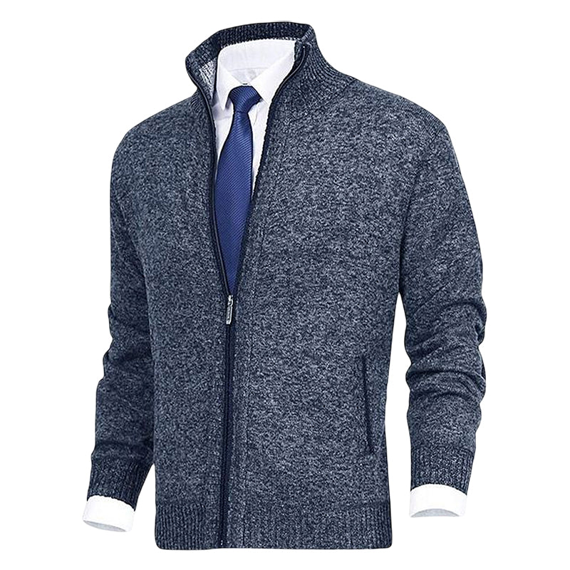 Laurent - Cardigan Élégant Col Montant Zippé