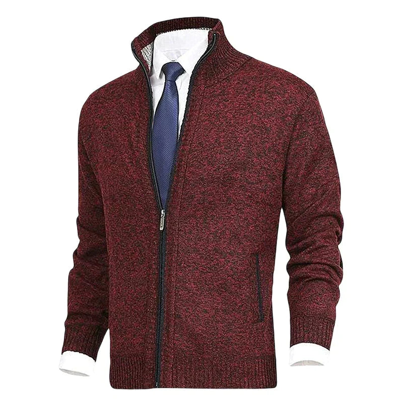 Laurent - Cardigan Élégant Col Montant Zippé