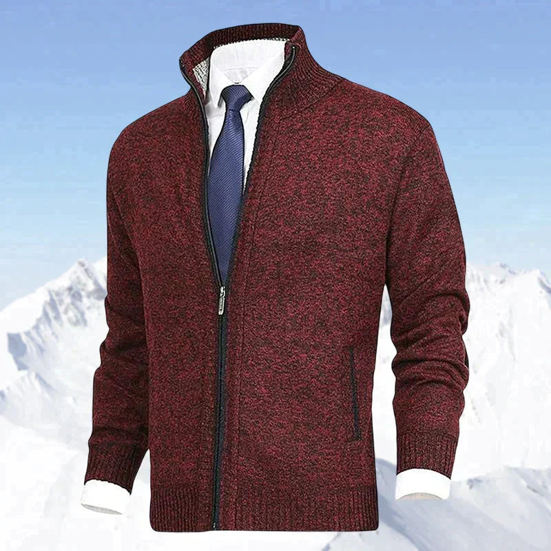 Laurent - Cardigan Élégant Col Montant Zippé