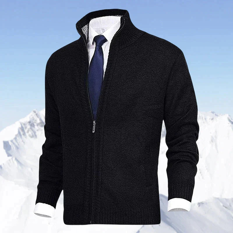 Laurent - Cardigan Élégant Col Montant Zippé