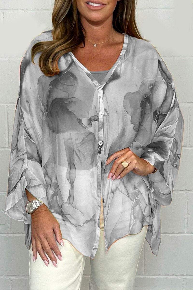 Chemise Femme Imprimée Manches Longues Oversize - Noa