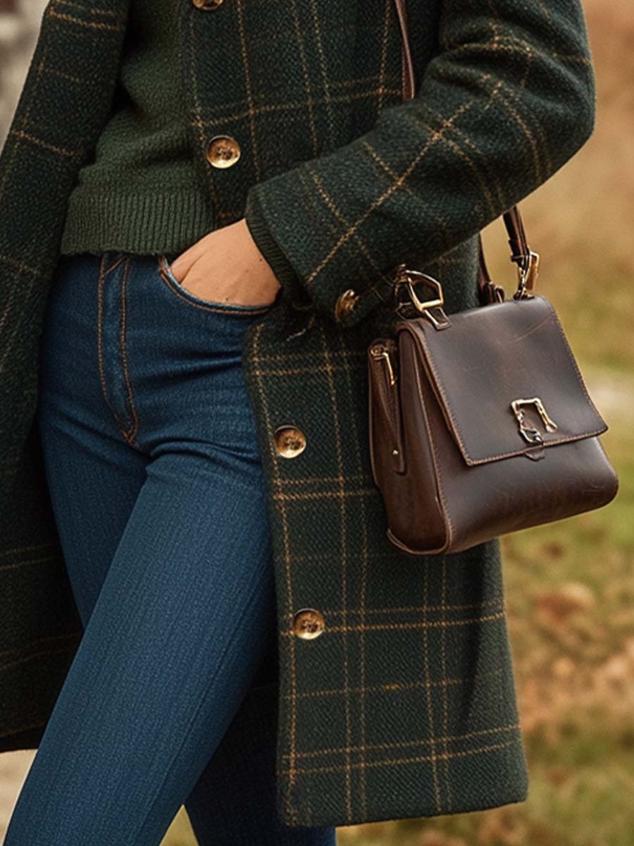 Françoise | Manteau Chic Long Carreaux