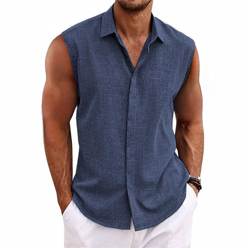 Thomas - Débardeur Chemise Lin Léger Homme
