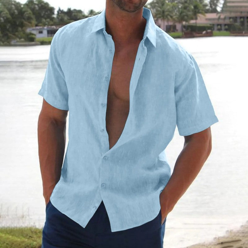 Antonio - Chemise en Lin Manches Courtes Homme