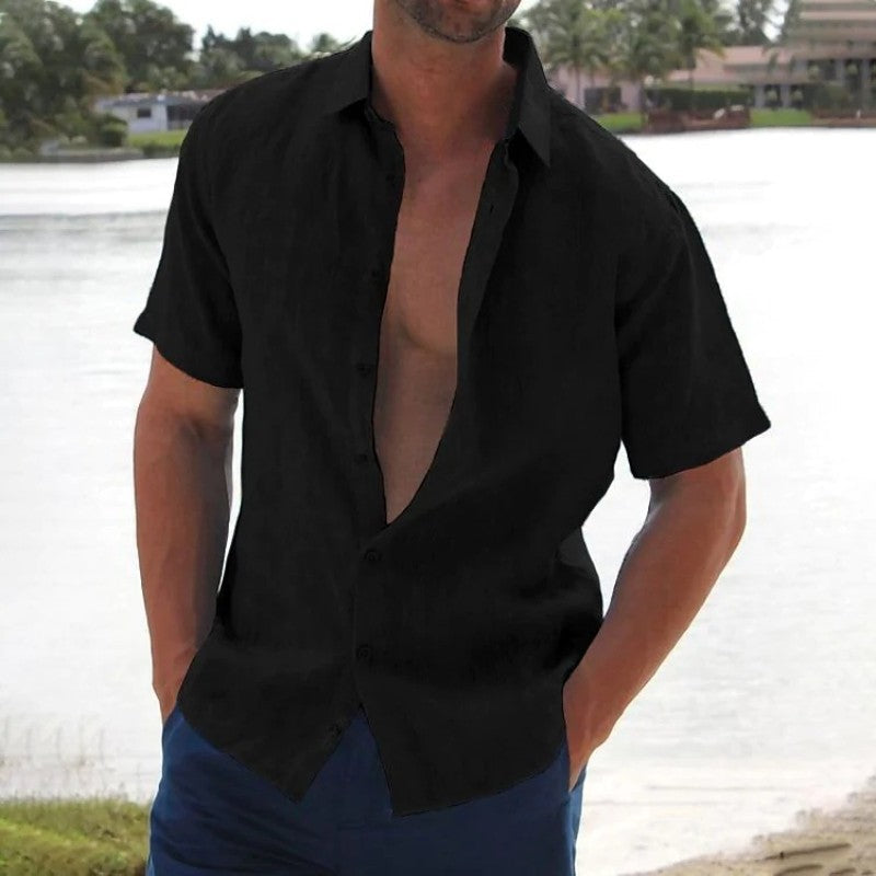 Antonio - Chemise en Lin Manches Courtes Homme