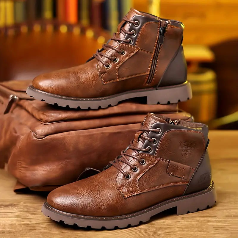Mats - Bottines Cuir Zippées Homme