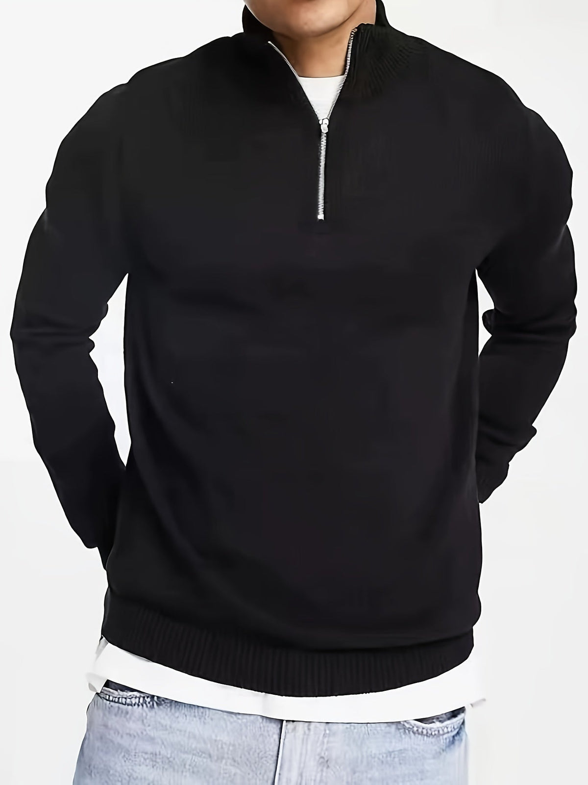 Antoine - Pull Élégant Col Montant Zippé