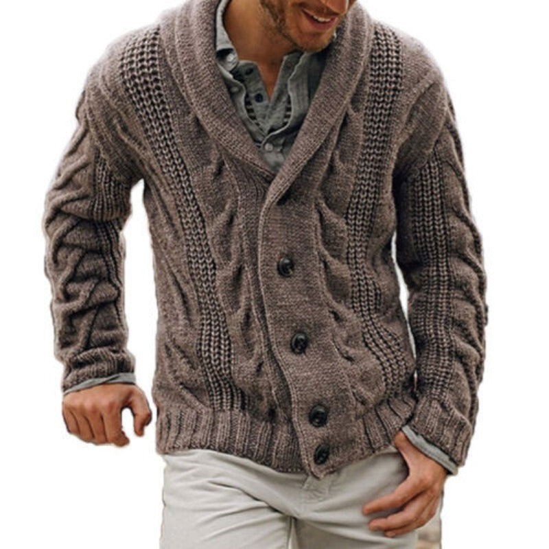 Sébastien - Cardigan Classique Torsadé Boutonné