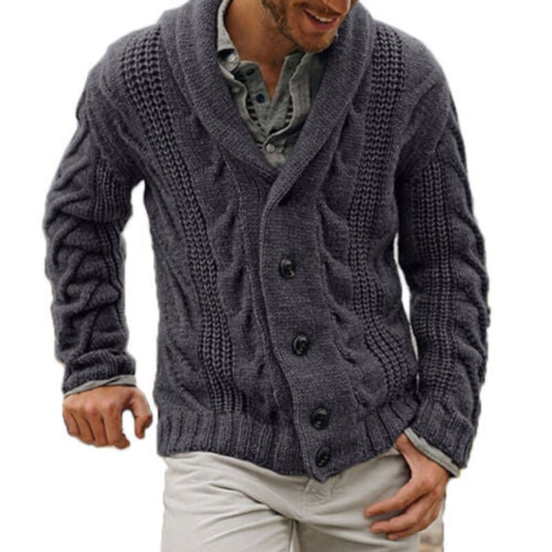 Sébastien - Cardigan Classique Torsadé Boutonné