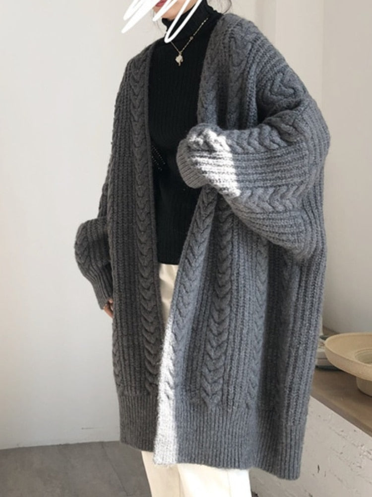 Valérie - Gilet Élégant Long Torsadé