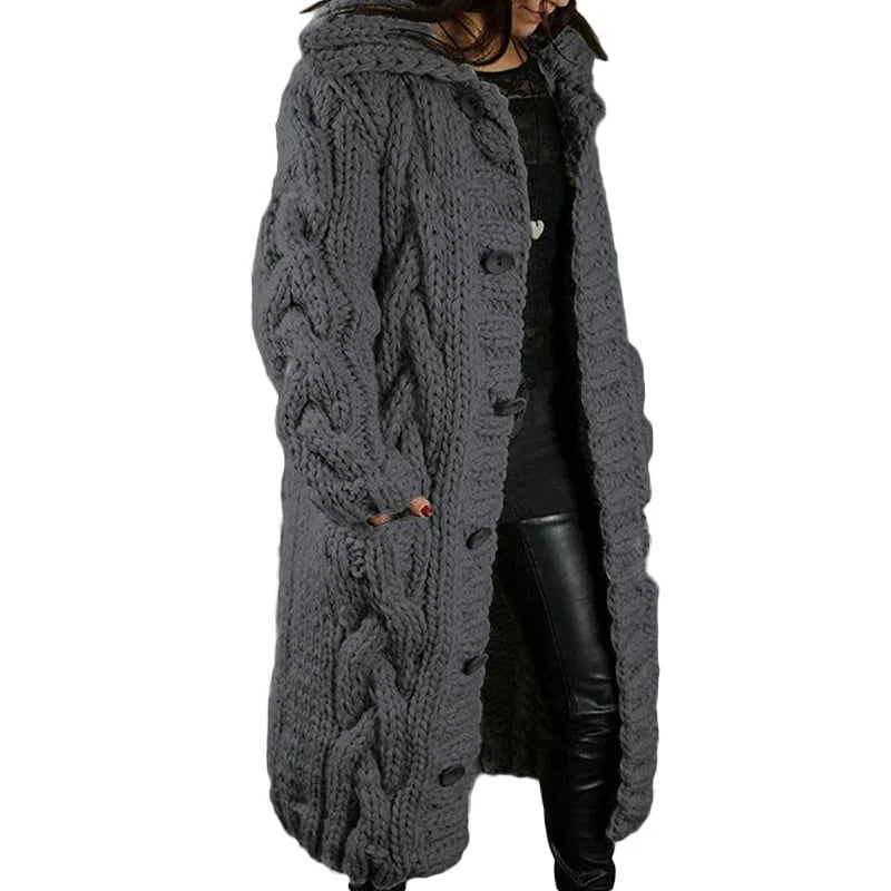 Aurélie - Gilet Élégant Torsadé Long