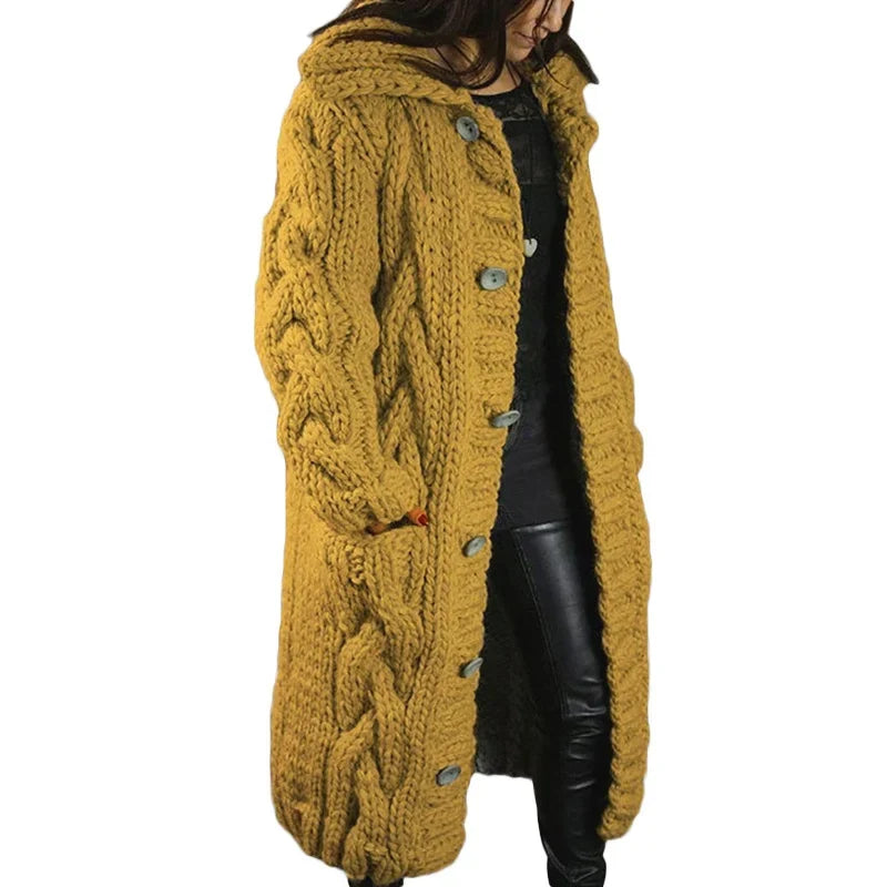 Aurélie - Gilet Élégant Torsadé Long
