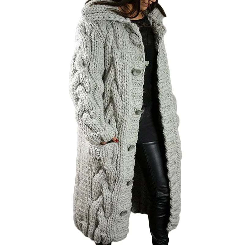 Aurélie - Gilet Élégant Torsadé Long