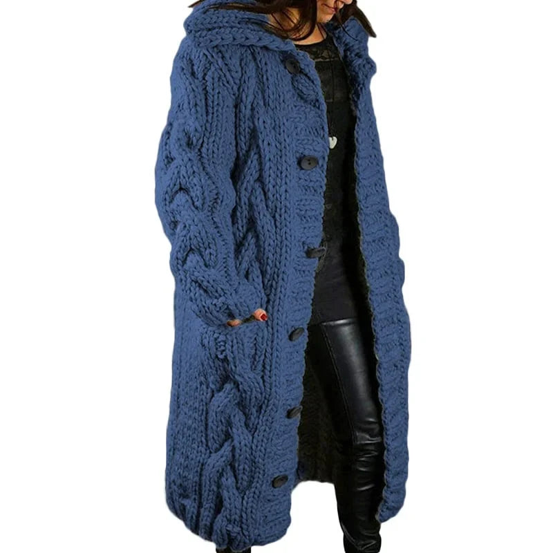 Aurélie - Gilet Élégant Torsadé Long