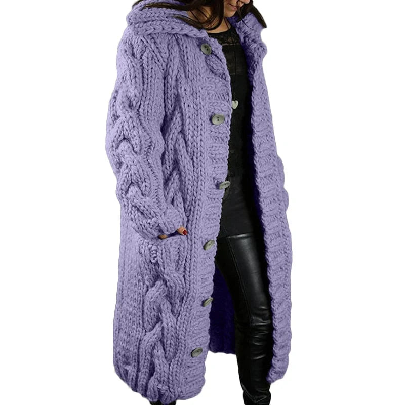 Aurélie - Gilet Élégant Torsadé Long