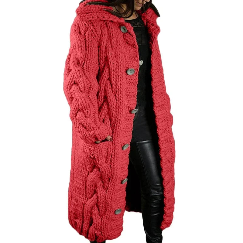 Aurélie - Gilet Élégant Torsadé Long