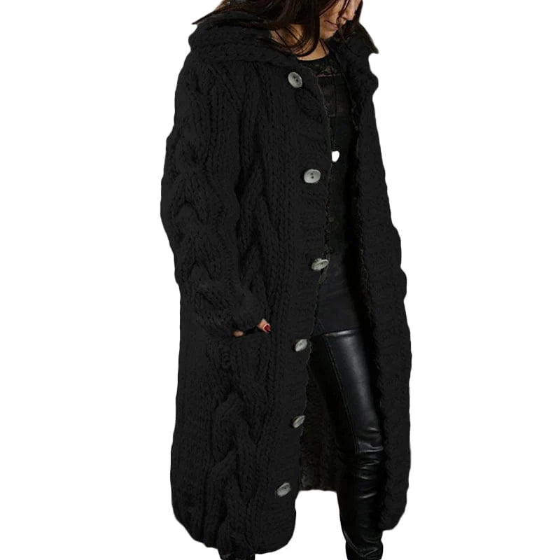 Aurélie - Gilet Élégant Torsadé Long