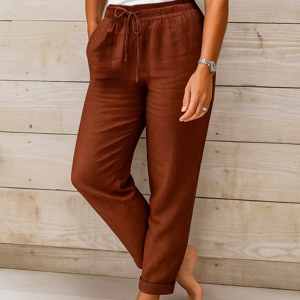 Isabella - Pantalon Lin Casual Femme